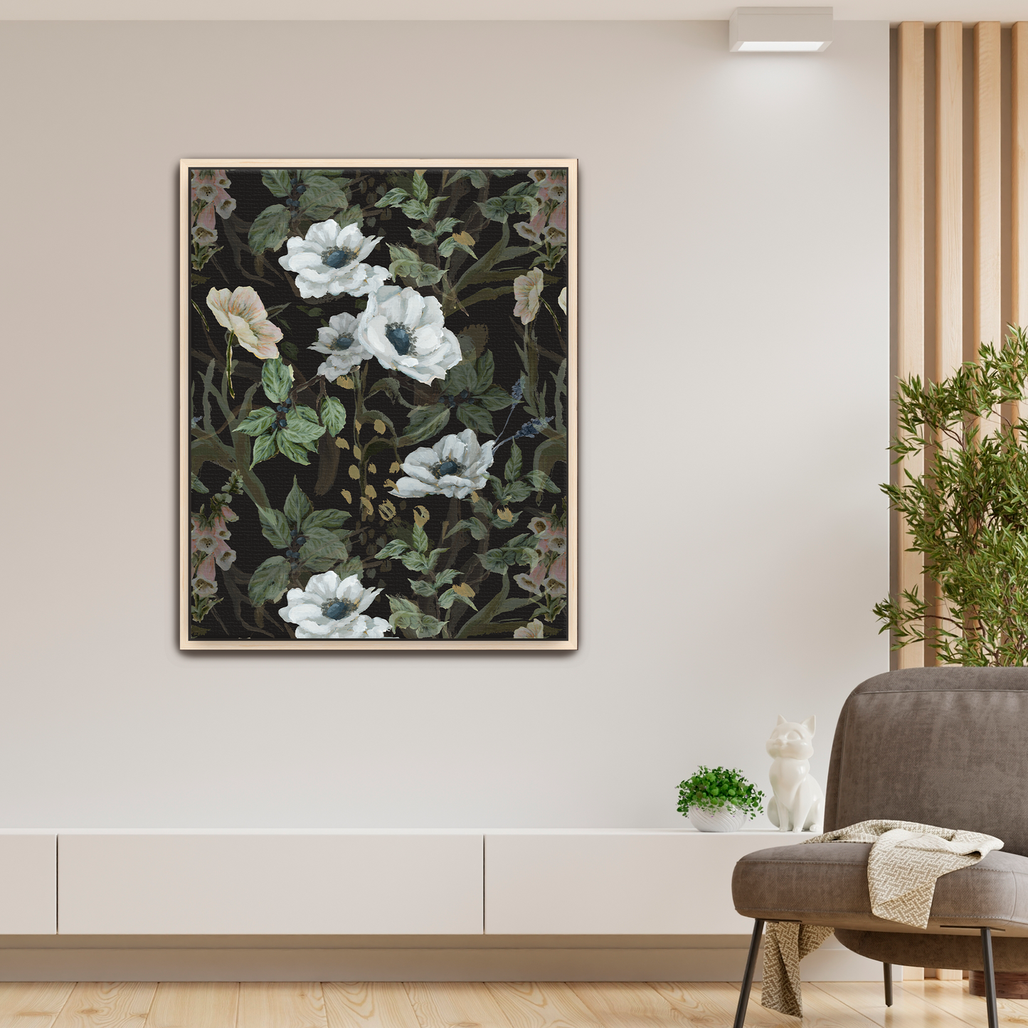 "White Florals" Art Print